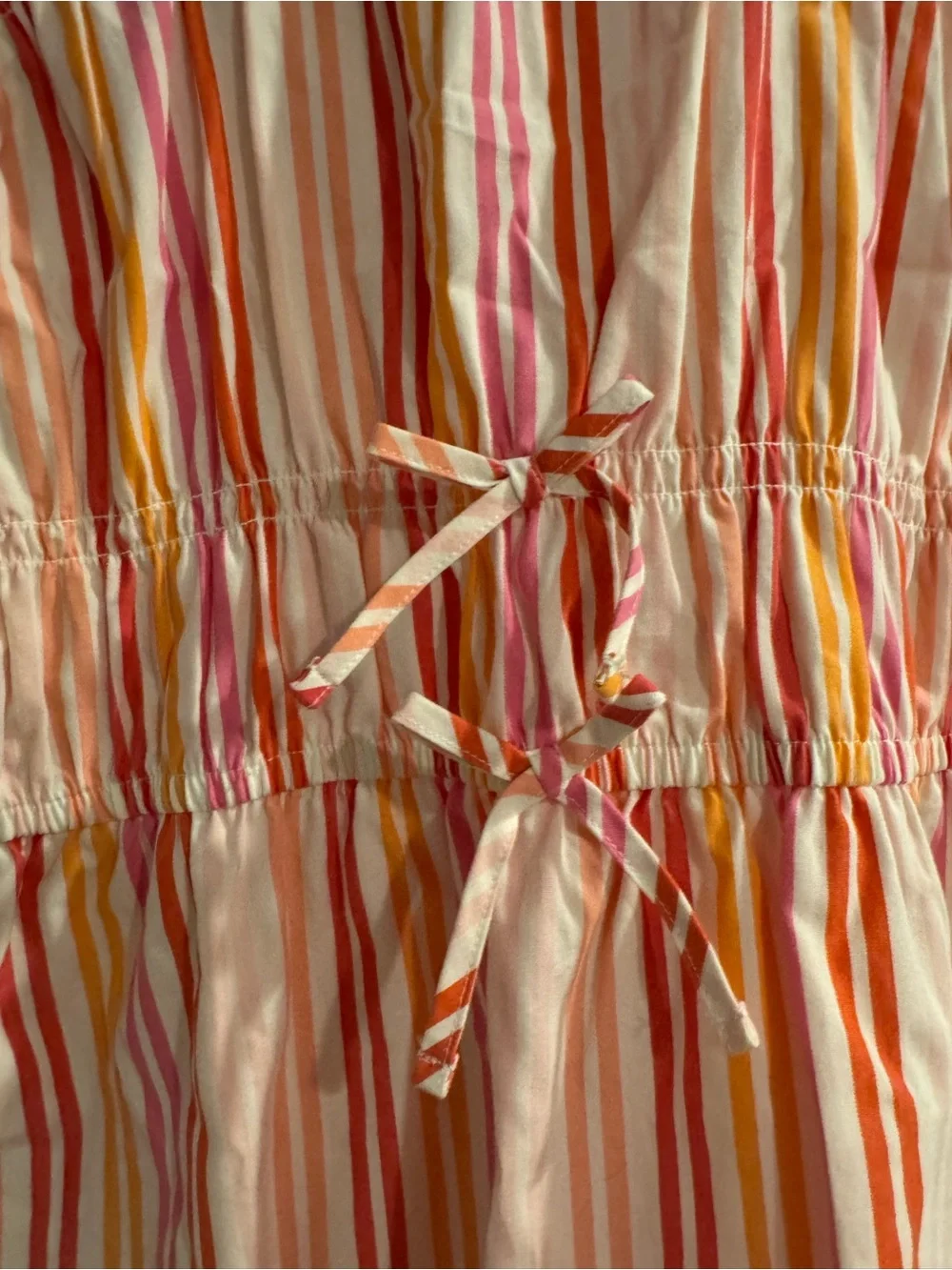 Wonder Nation Pink Orange Yellow Striped Sundress Women's Large Summer